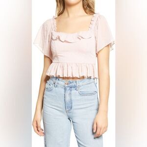 WAYF Menlo Clip Dot Ruffle
Chiffon Blouse